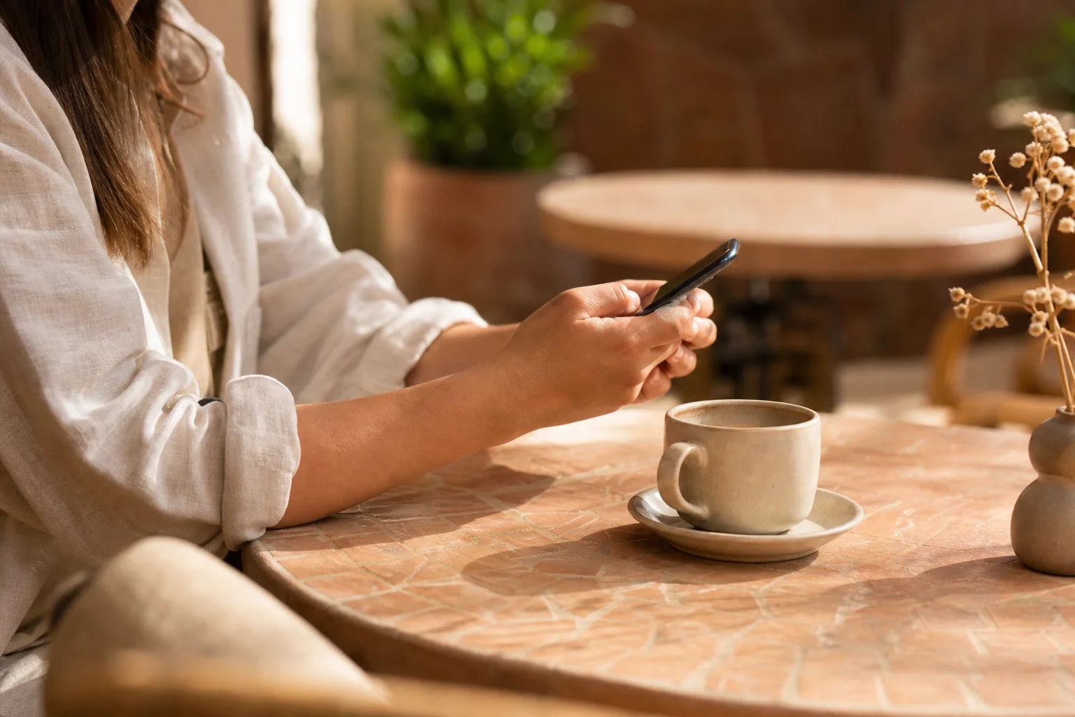 Customer booking on a phone · 3:4