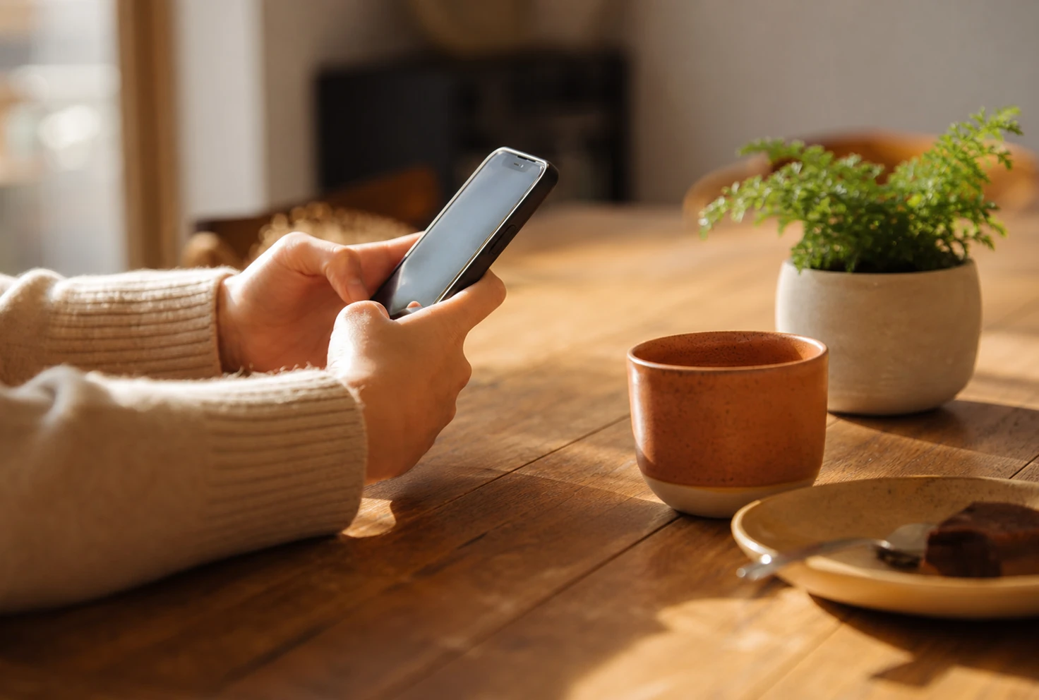 A customer booking an appointment on a phone